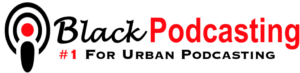 black podcasting logo