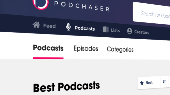 Browse and search the best podcasts.