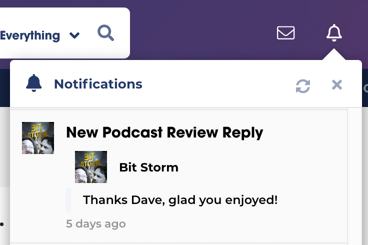 New Podcast Review Reply