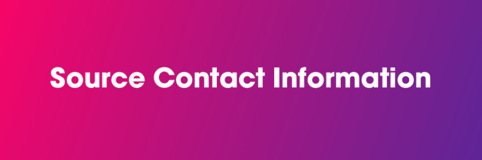 Source Contact Information