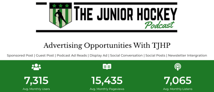 junior hockey podcast "advertise with us" webpage