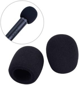 foam ball windscreen for a podcast microphone