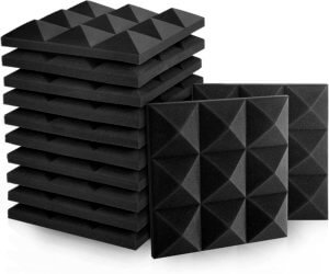 sound dampening or sound proofing foam tiles for podcasting