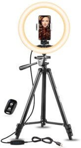 ring light for recording a video podcast