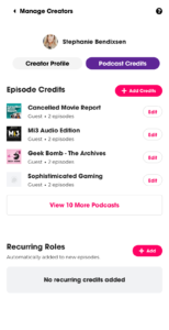 Add Podcast Edits Screen on Podchaser 
