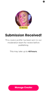 Submission received notification on Podchaser 