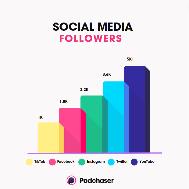 Social media follower chart example for media kit